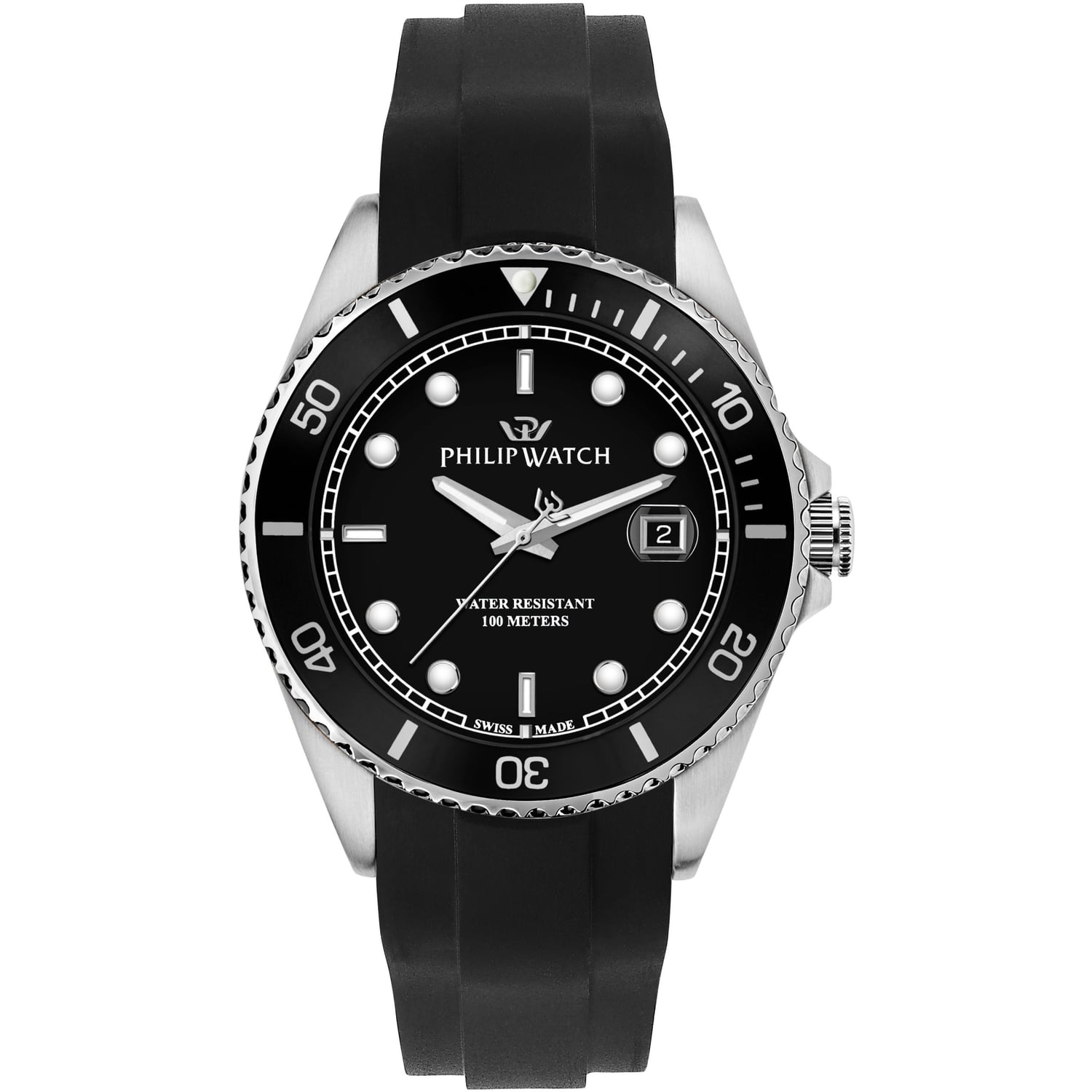 Date Time Watch for Male Philip Watch R8251597004 2024 Caribe Sport